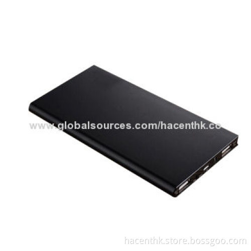 10,000mAh Super Slim Power Bank with 5V/1A Input, CE, FCC, RoHS Marks